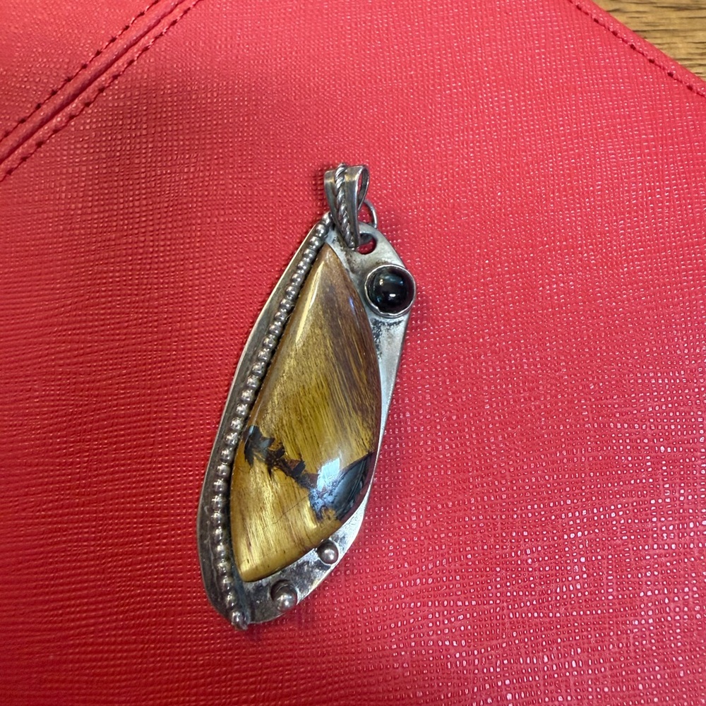 Handmade Sterling Silver Tiger Eye Artisan Pendant